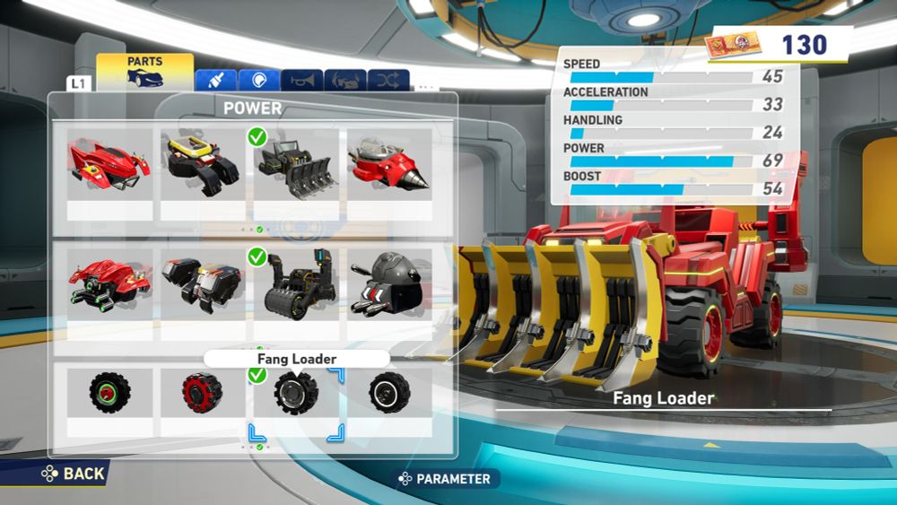 Fang Loader stats from the Sonic Racing: CrossWorlds network test.
