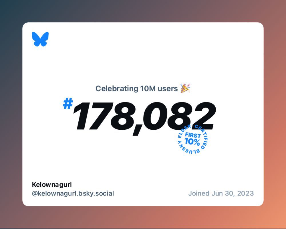 I joined Bluesky on June 30, 2023 and I was user #178,082