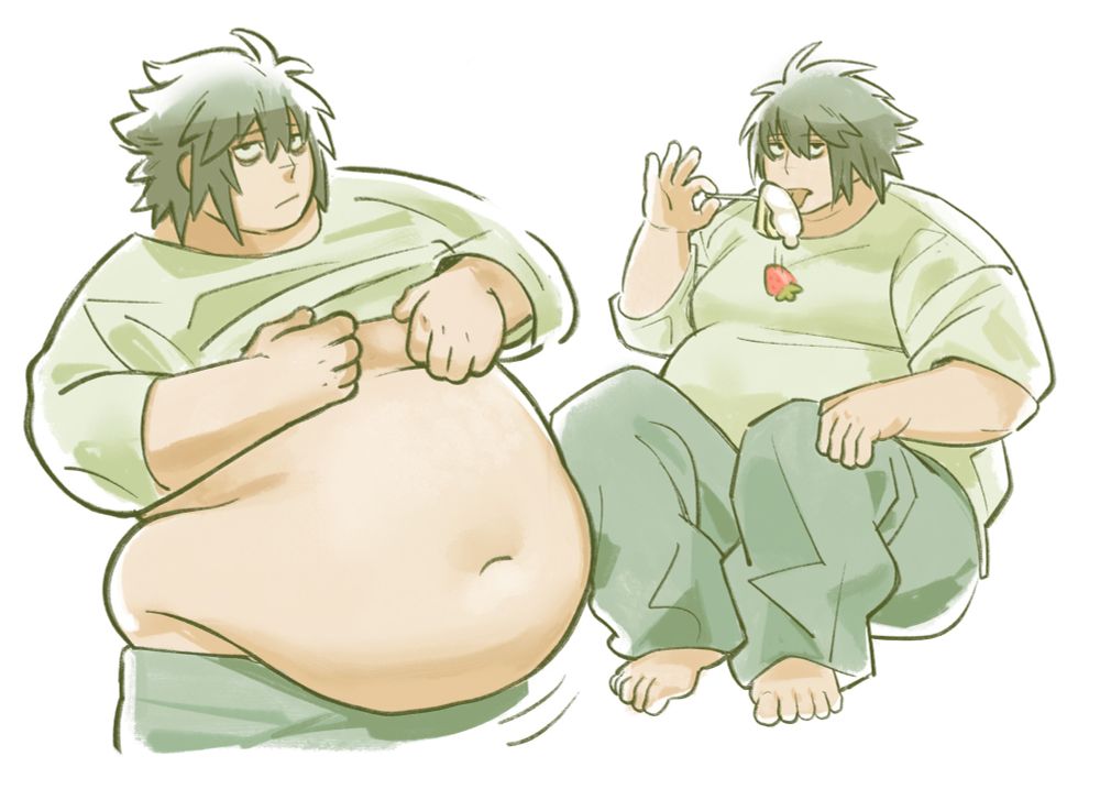 L from death note but he's fat and beautiful (2 of them)