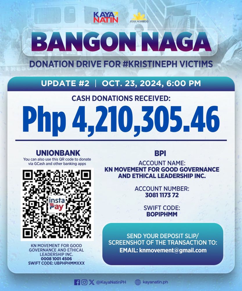 modes of donation drives for victims of bagyong kristine