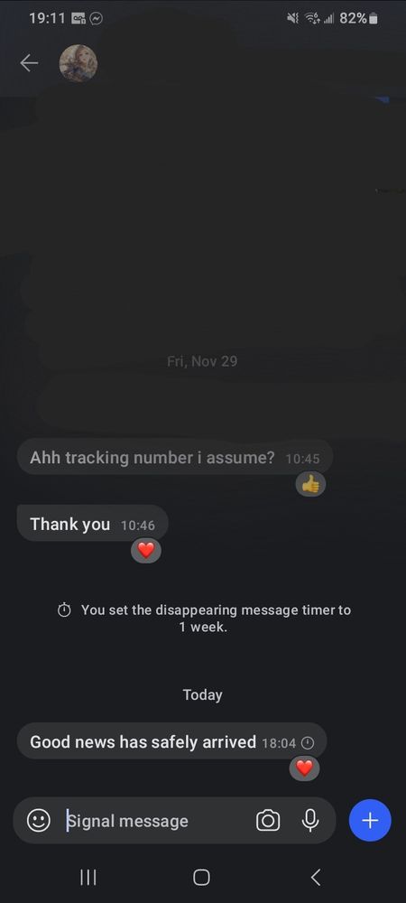 Texts over a secure messenger with anon saying they received their hrt today from the project