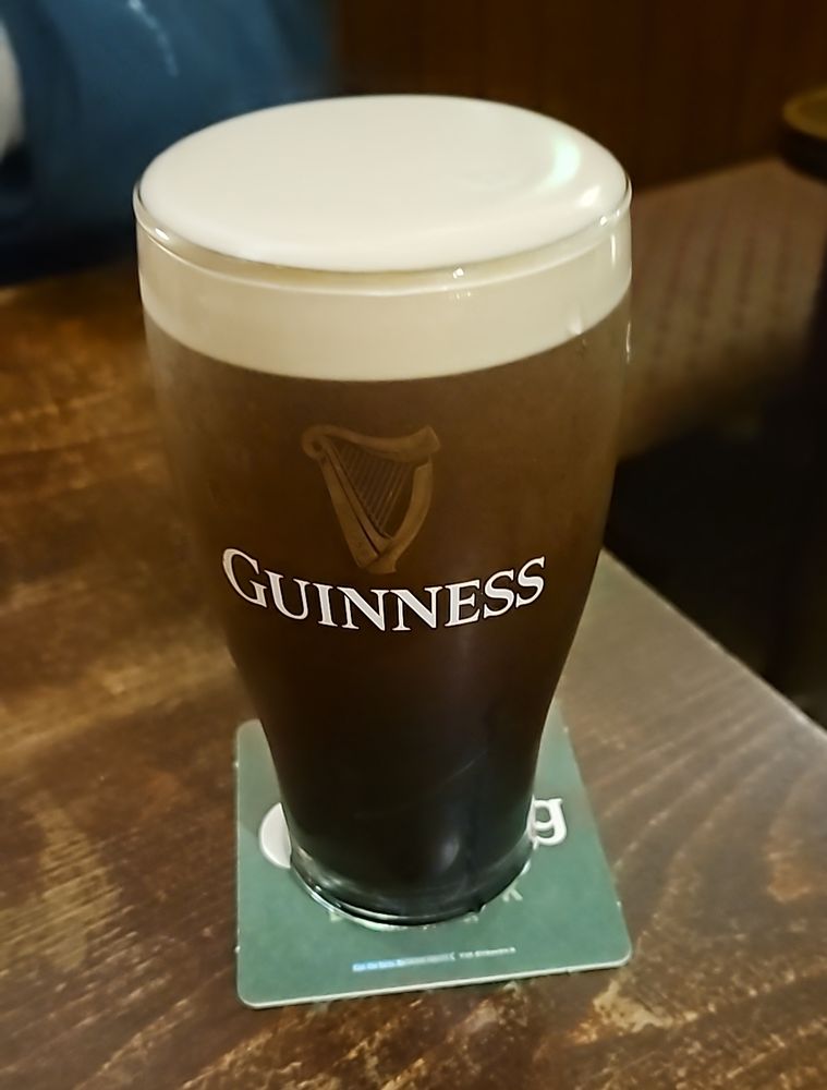 A foamy, settling Guinness moments before disaster