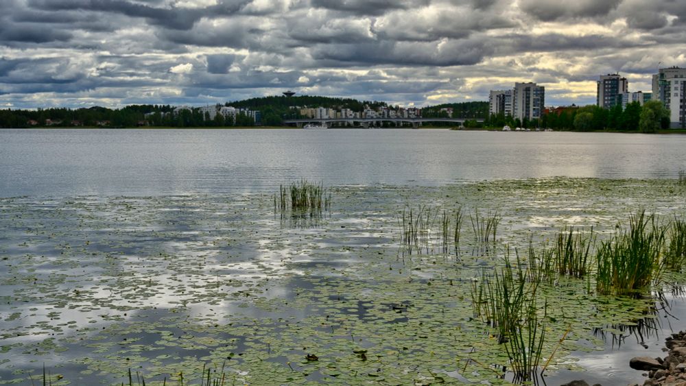 Lake Jyväsjärvi on a cloudy day