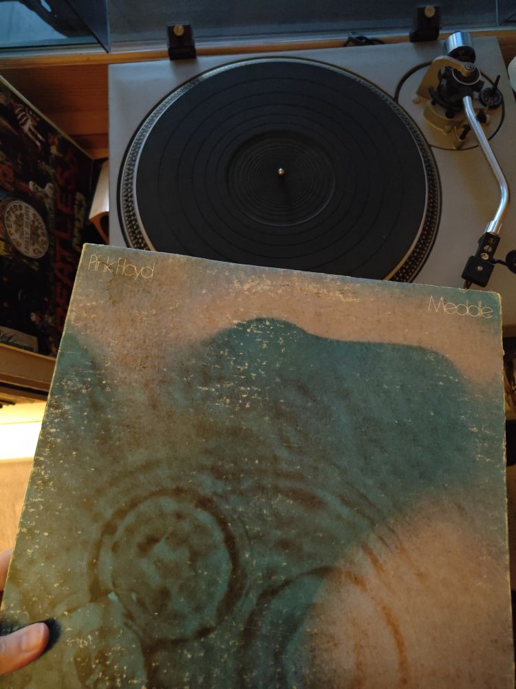 Pink Floyd's Meddle album and a turntable