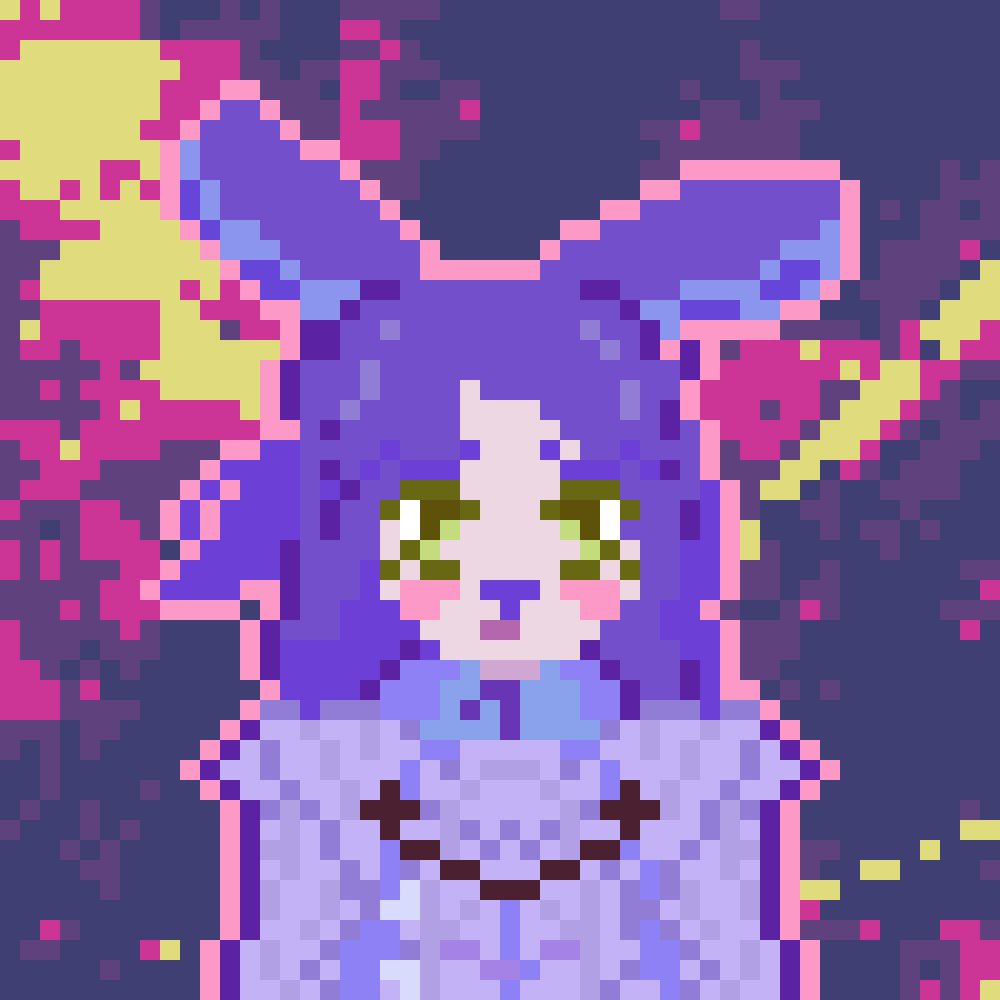 pixel art portrait of an anthropomorphic rabbit girl