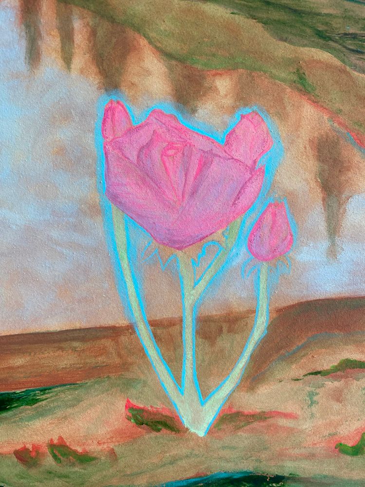 Spirit Flowers 3 - Painting detail by Steph Parrish 