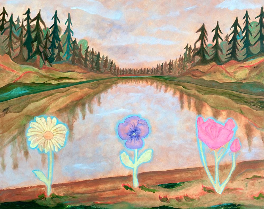 Spirit Flowers 3 - Painting by Steph Parrish