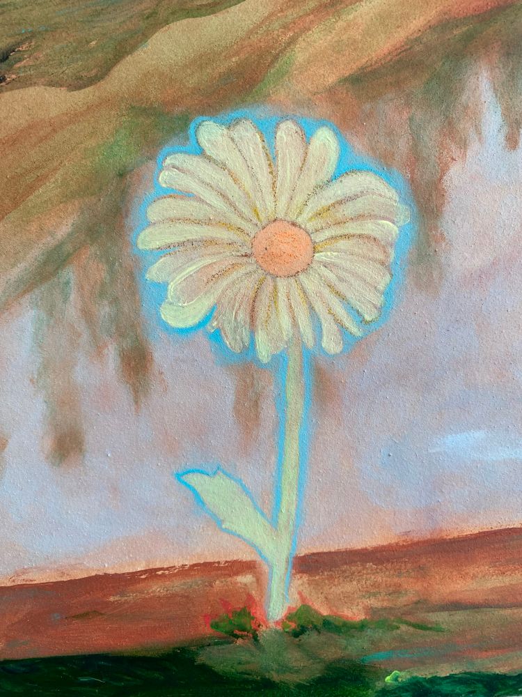 Spirit Flowers 3 - Painting detail by Steph Parrish 