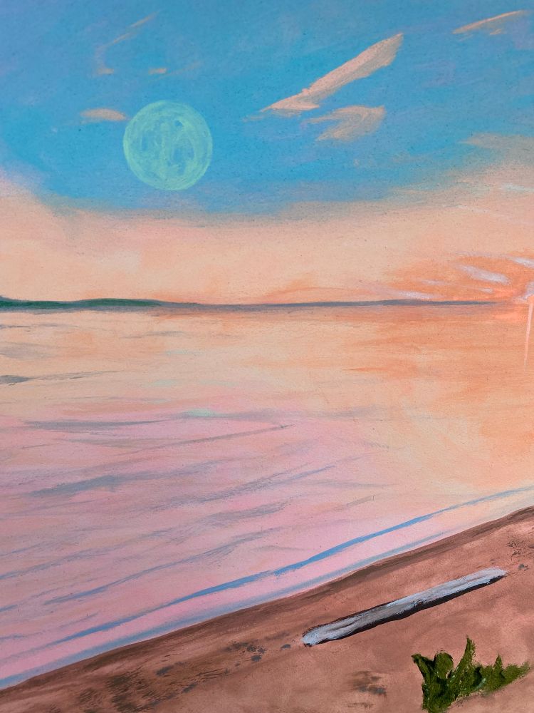 Birch Bay - Painting detail by Steph Parrish 