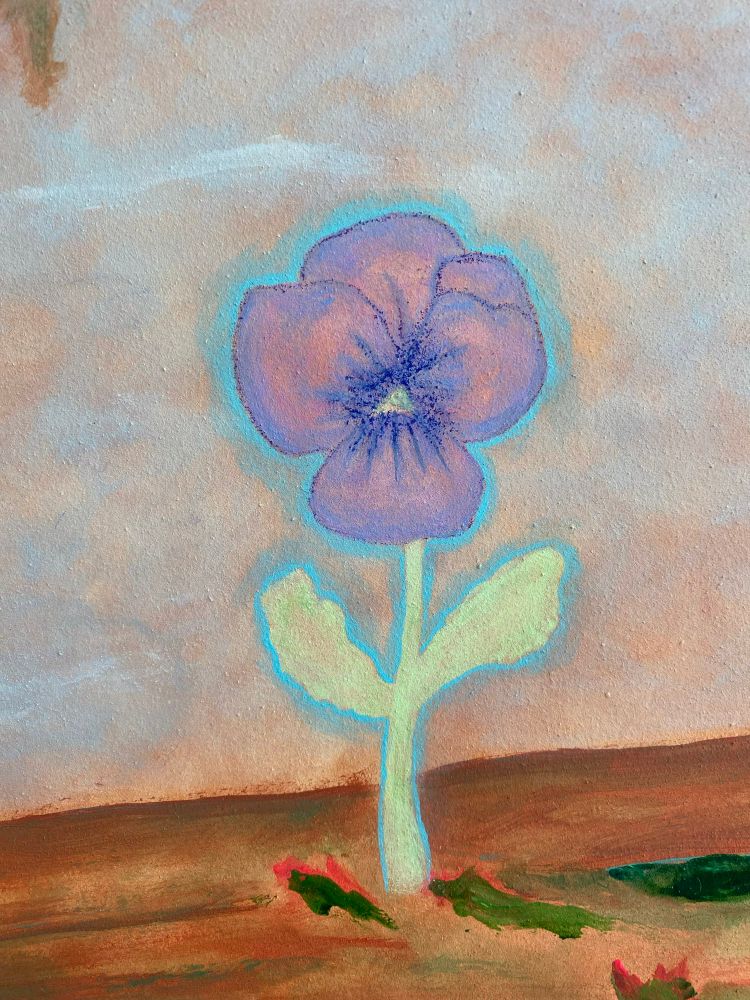 Spirit Flowers 3 - Painting detail by Steph Parrish 