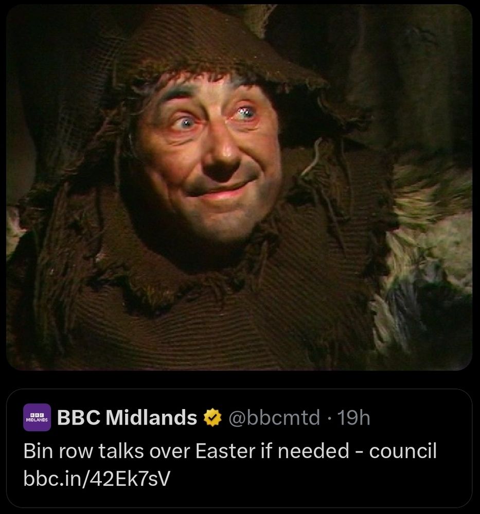 Binro the heretic from Doctor Who / Bin row headline from BBC news
