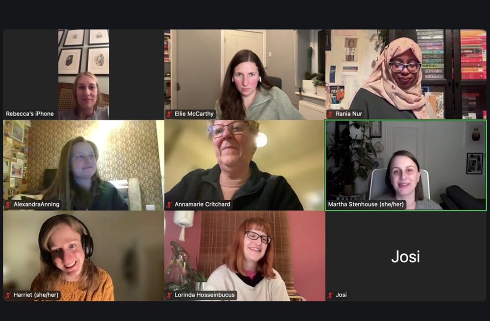 Screenshot of zoom call with book club members 