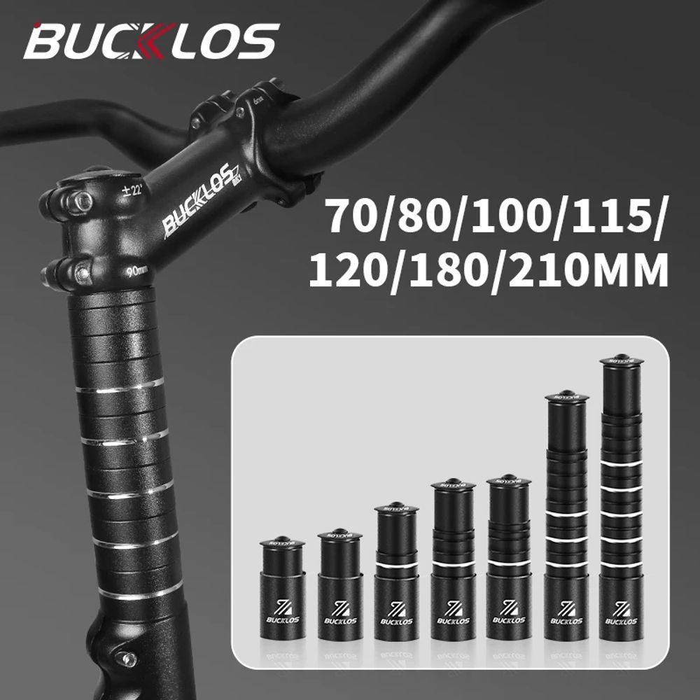 BUCKLOS Bicycle Stem Extension Aluminum Alloy Bike Handlebar Rise Up 70/80/100/115/120/180/210mm Road MTB Stem Extender