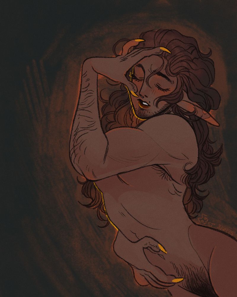 my character Chekkrimn looking sensually forlorn 