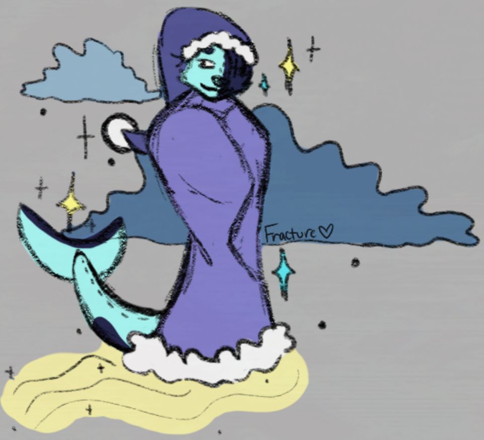 A concept of Astro as a furry, he has the tail of an orca and the face of a wolf! I also played around with the idea of making him plush-like by adding some seams 