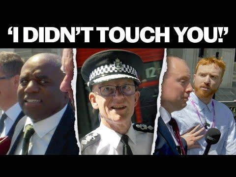 Police chief SHOVES journalist in Palestine Action interview