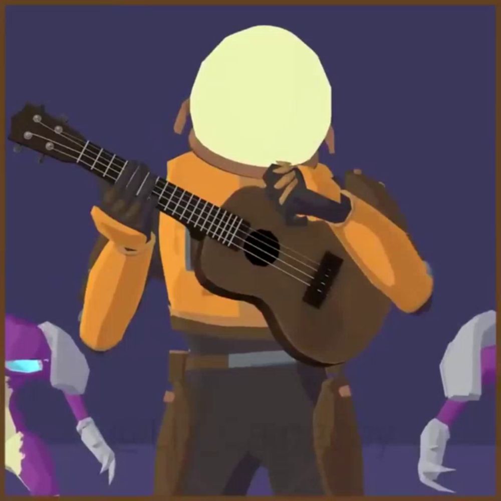 a cartoon of a man playing a guitar