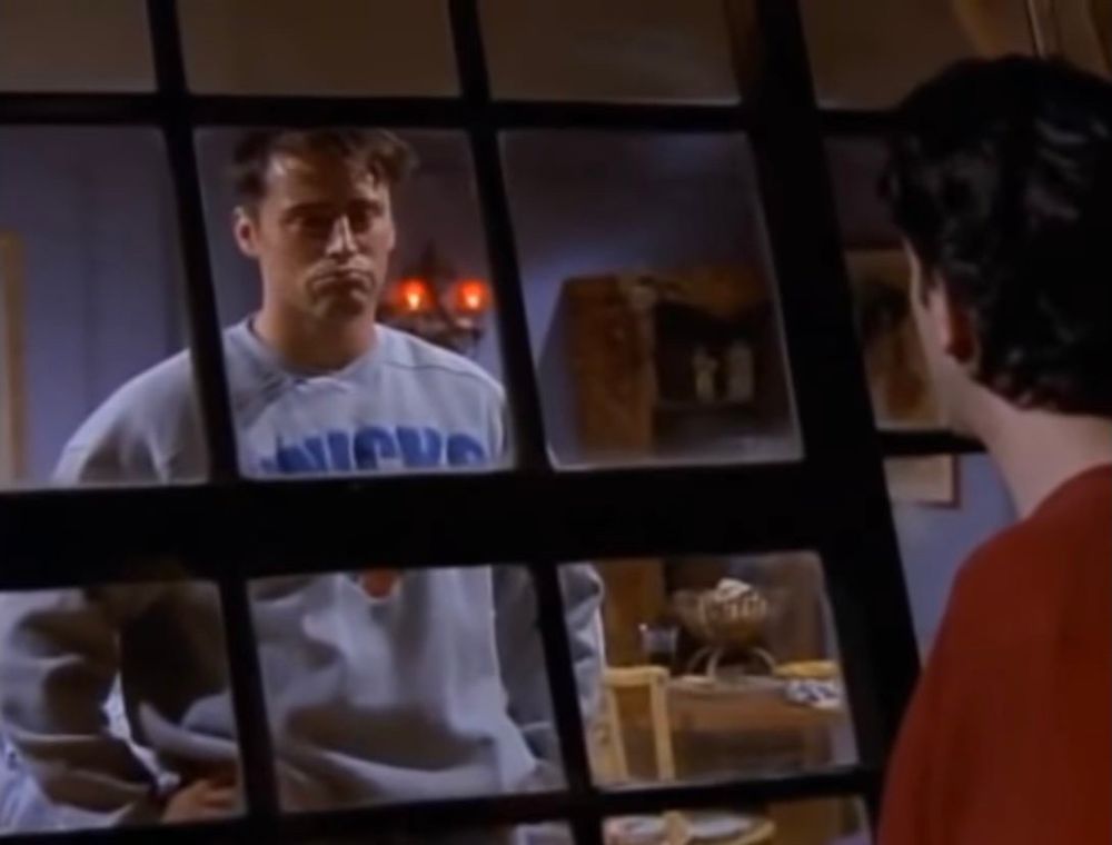 Joey off Friends frowning.
