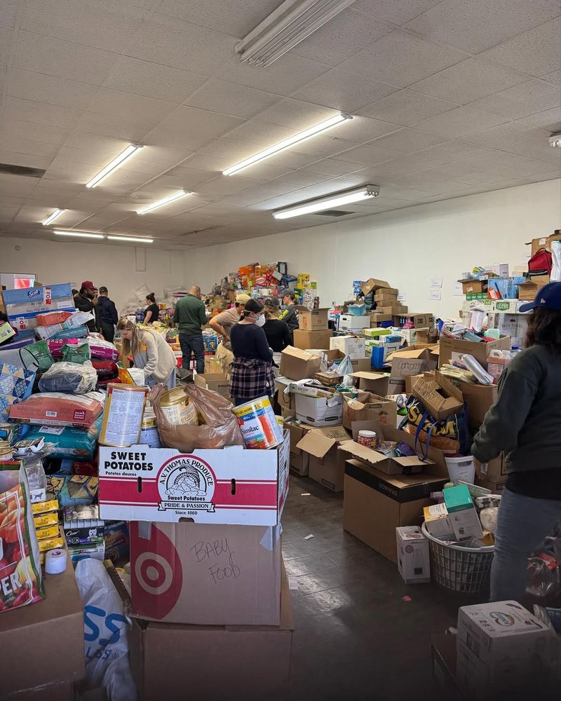 Donated food after the LA wildfires.