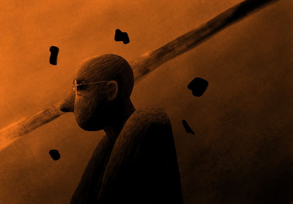 Profile illustration of a guy with glasses 