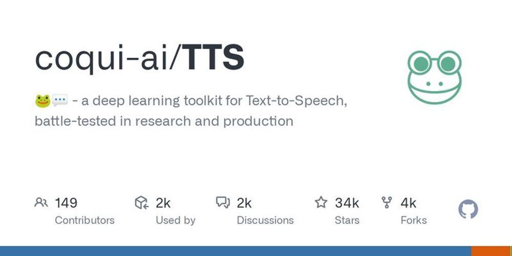 GitHub - coqui-ai/TTS: 🐸💬 - a deep learning toolkit for Text-to-Speech, battle-tested in research and production