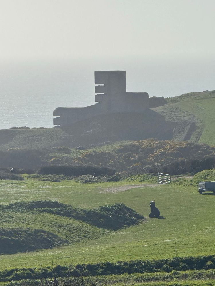 Looking towards fortifications from the time of Guernsey’s occupation during the Second World War