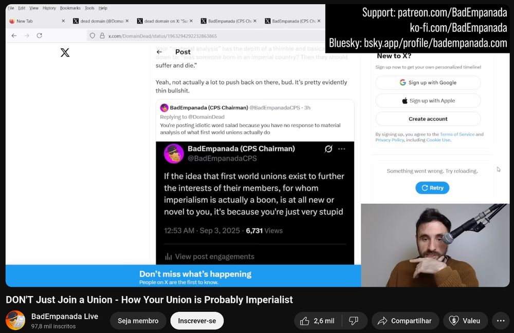 vídeo de draminha online disfarçado de análise materialista com o link do patreon estampado na tela o tempo inteiro