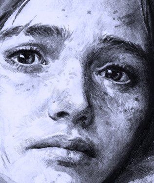 Close-up of Ellie's face from the "Endure and Survive" fanbook illustration I did.