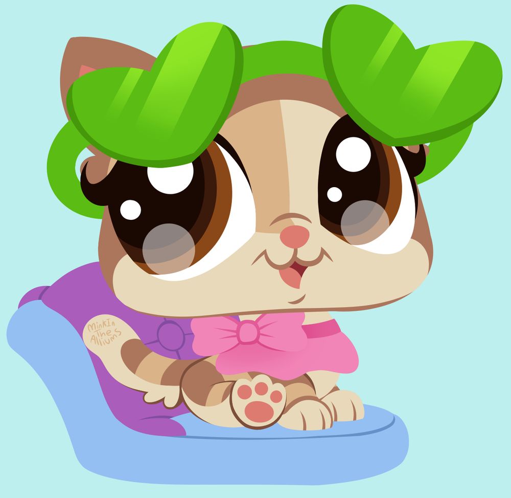 [image ID: An animal character drawn in the Littlest Pet Shop artwork style. /End ID]