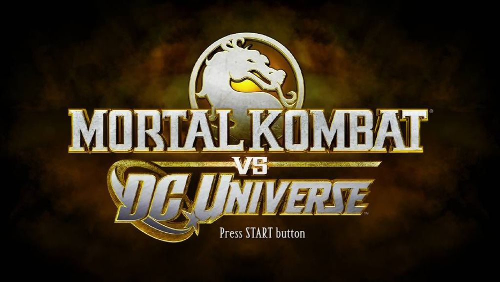 Tela título do jogo Mortal Kombat vs. DC Universe