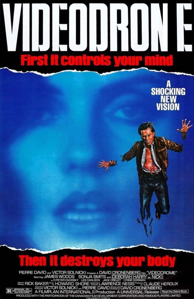 The videodrome poster subtly edited to read ‘Videodrone’