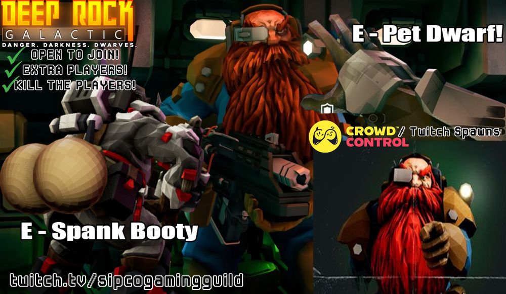 Looks like these Dwarves have a miner problem! It's Crowd Control Chaos!
https://www.twitch.tv/sipcogamingguild