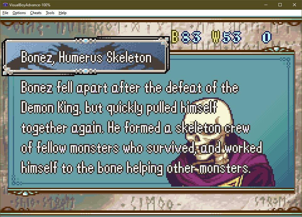 Bonez, Humerus Skeleton
Bonez fell apart after the defeat of the Demon King, but quickly pulled himself together again. He formed a skeleton crew of fellow monsters who survived, and worked himself to the bone helping other monsters.+