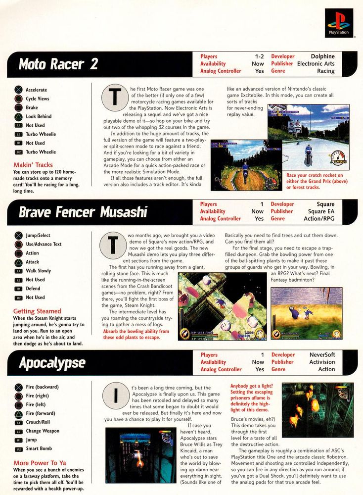 Official U.S. PlayStation Magazine #16, Jan '99 - What's on the demo disc? 