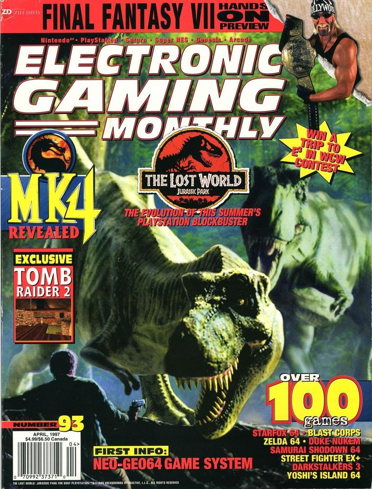 EGM #93, Apr '97 - 'Jurassic Park: The Lost World' Cover.