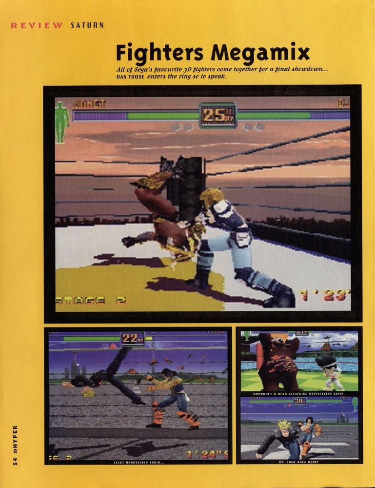 Hyper #44, June '97 - A Review of 'Fighters Megamix. Daytona Hornet for life.