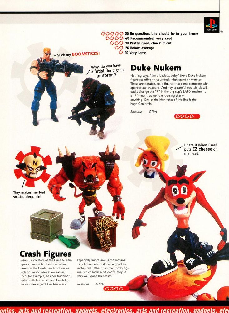 Official U.S. PlayStation Magazine #16, Jan '99 - Toys for Duke Nukem & Crash Bandicoot.