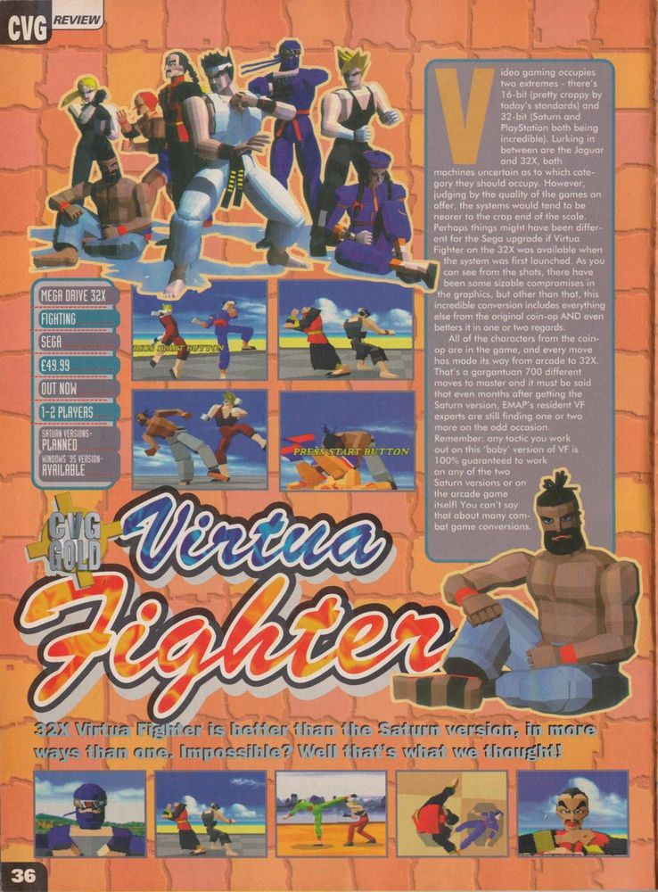 C&VG #168, Nov '95 - Review of 'Virtua Fighter'.. for the 32X.