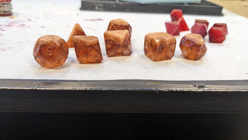 Ice coffee themed dice for dungeons and dragons 