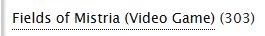 Tally of Fields of Mistria fanfics on Archive of Our Own as of December 23, 2024 (there are 303)