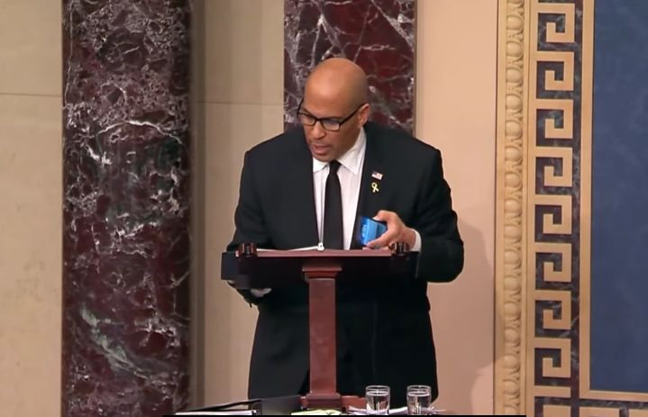 Booker delivers a record-setting filibuster speech