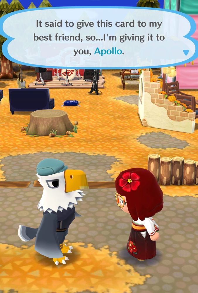 Me giving the flower card to Apollo.