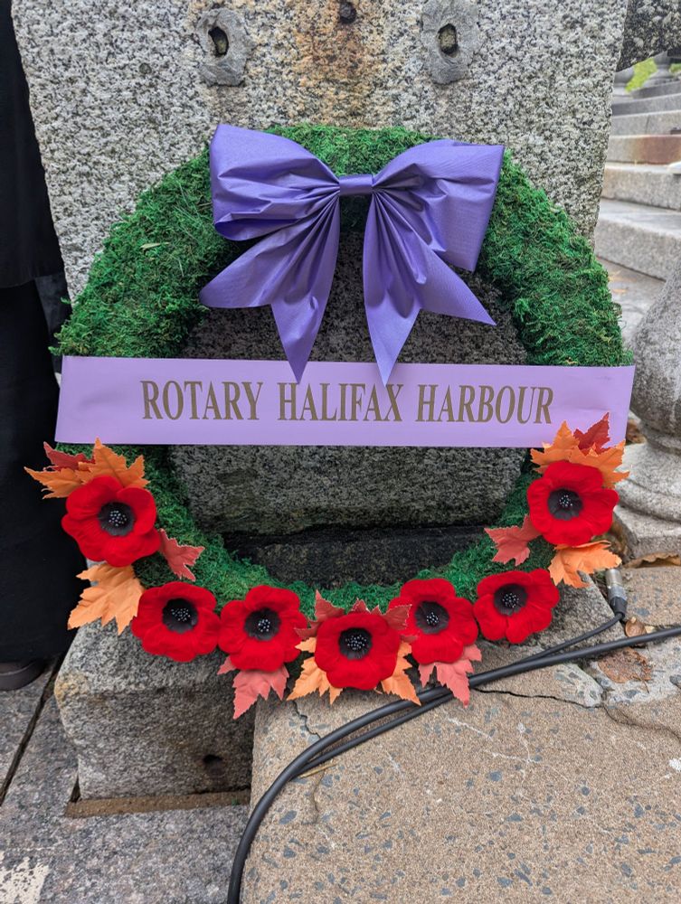 Rotary Halifax Harbour Remembrance Day wreath Grand Parade Halifax