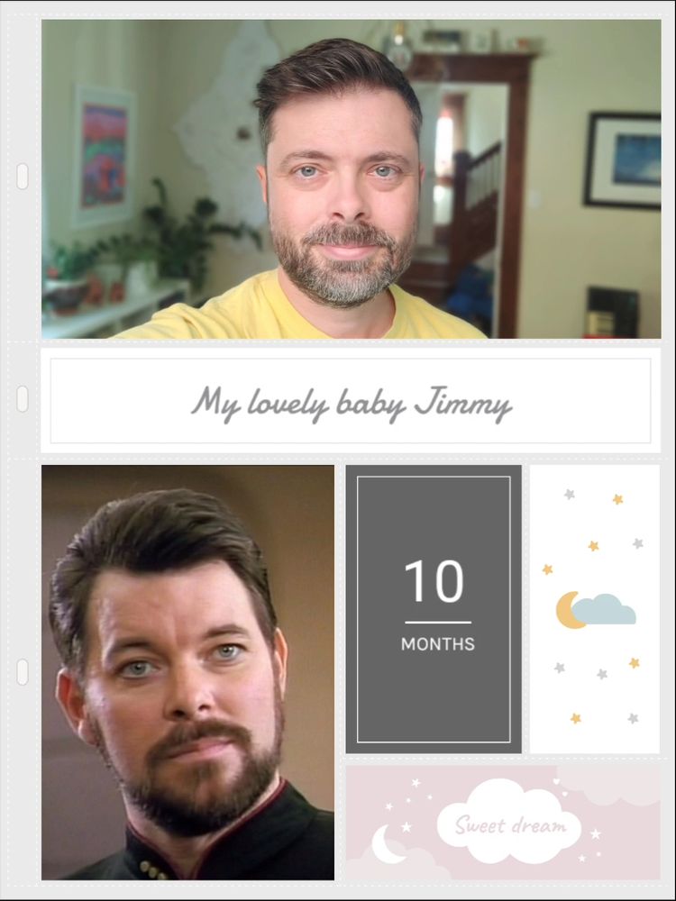 Two bearded portraits of user Bortmanteau and Commander Riker.