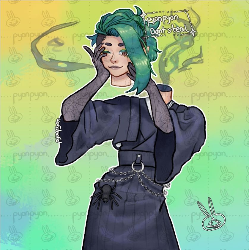 Rene, a dullahan, holding their head away