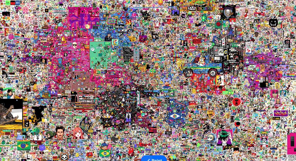 Screenshot of Sao Paulo, Brazil on wplace.live

High density of pixel art from media, anime, games, etc. Pride flags, trans flags can be seen within the margins of the pixel art. 
