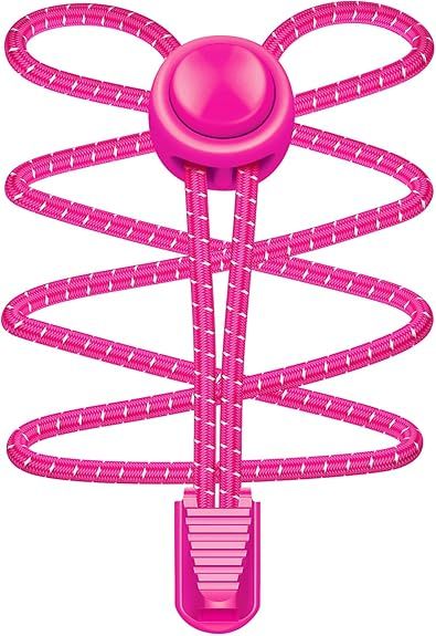 Pink quick laces for shoes. 