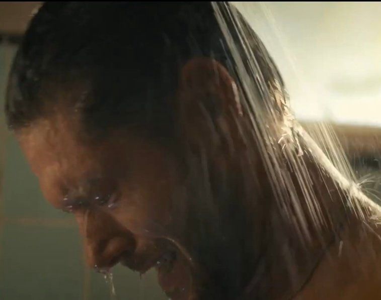 Mark Meachum crying in the shower 