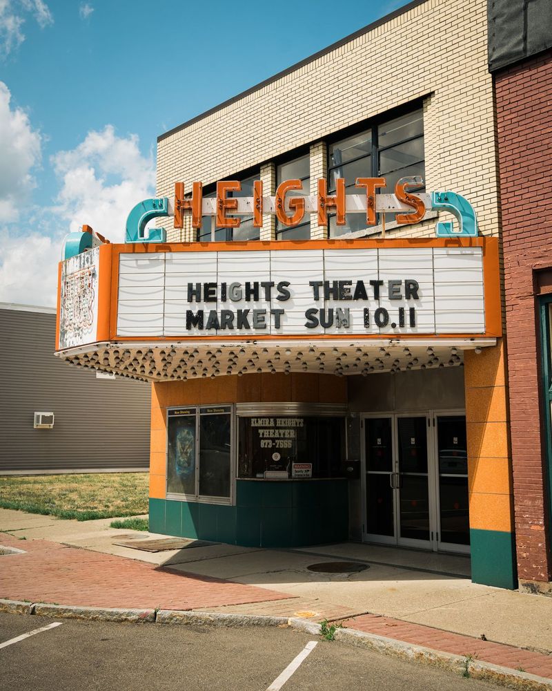 Heights Theater vintage sign, Elmira Heights, New York