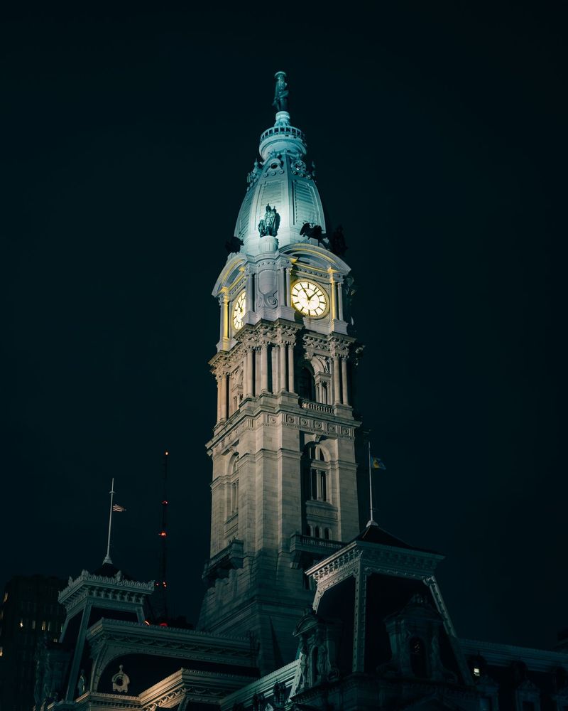 City Hall at night, Philadelphia, Pennsylvania